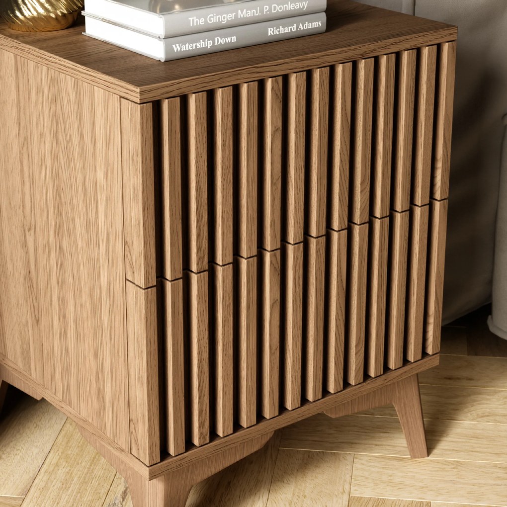 AKCIA Nočný stolík ENTSIAN 40x40cm, dub artisan II. akosť