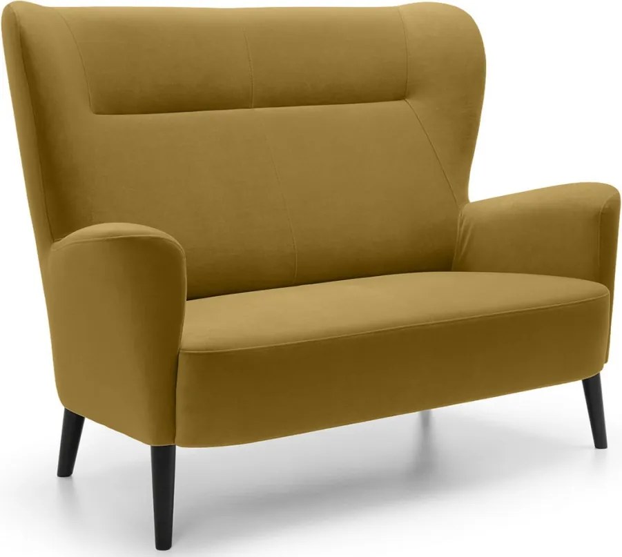 Dvojmiestna pohovka Next, žltá látka