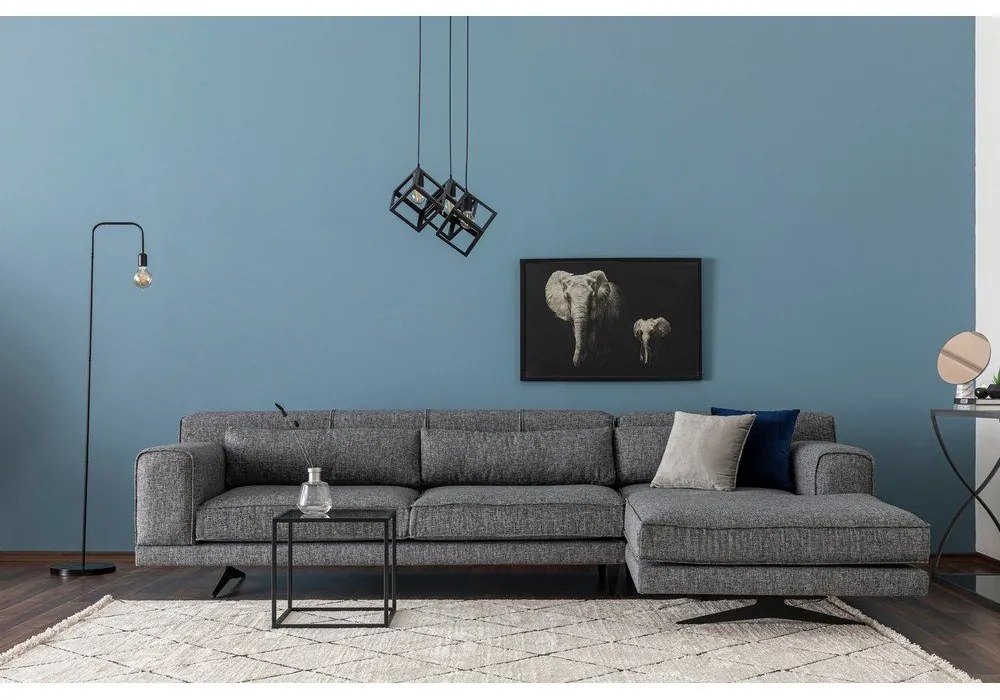 Tmavosivá rohová pohovka Artie Jivago, pravý roh