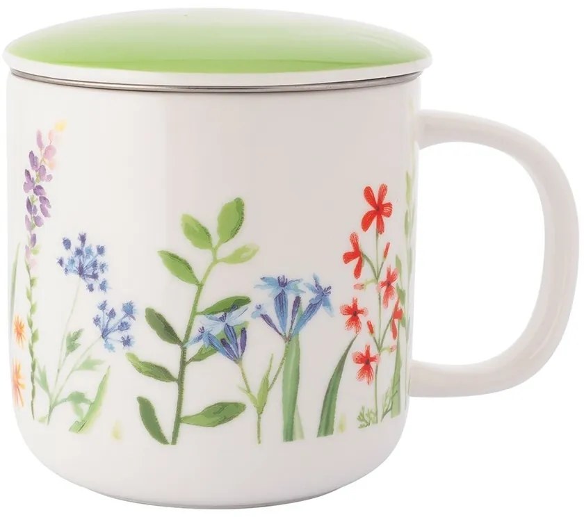 Altom Porcelánový hrnček s kanvičkou a viečkom Nature Awakening 380 ml