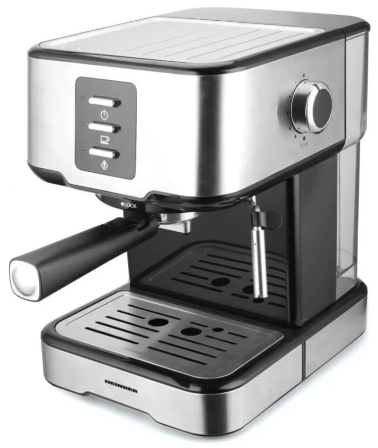 Heinner HEM-850IXBK - Pákový espresso kávovar 850W/230V nerez/čierna