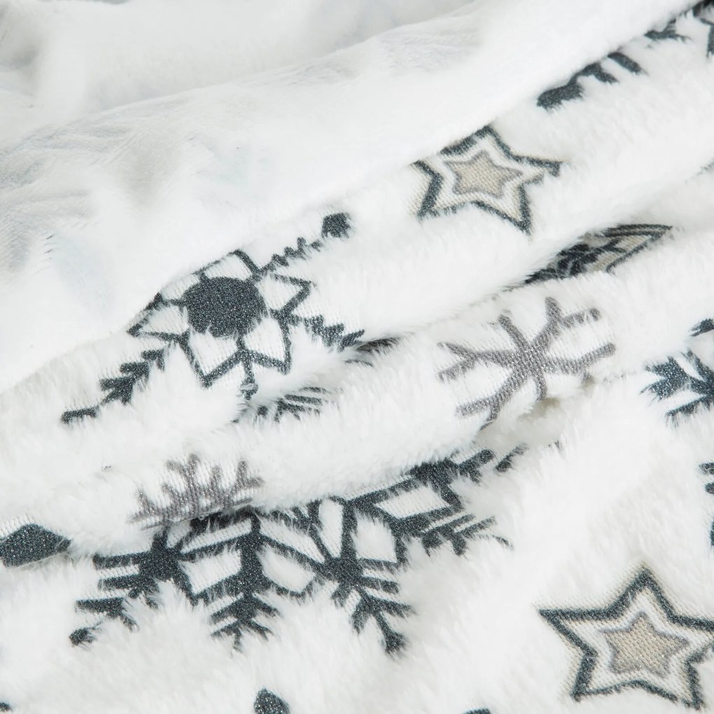 VIANOČNÁ FLEECOVÁ DEKA SNOW1 150X200 CM VZOROVANÁ