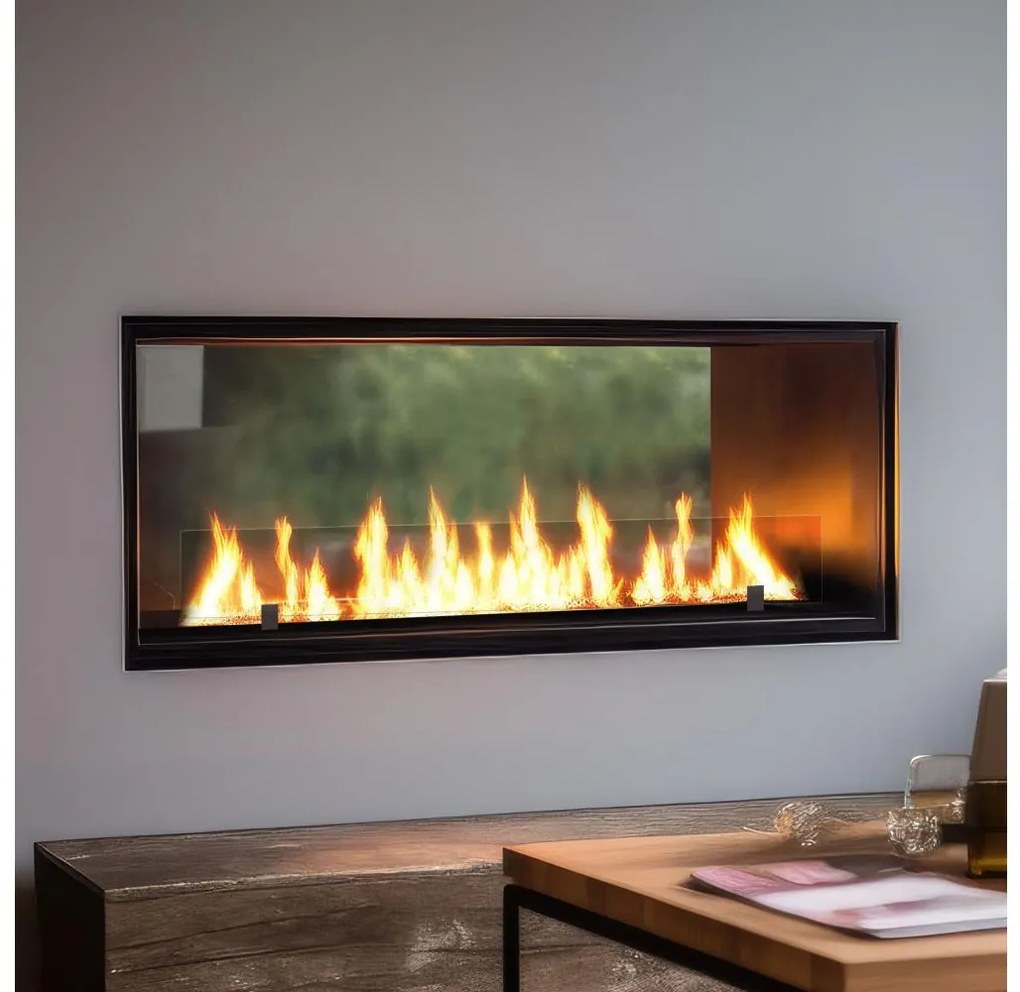 InFire - Vstavaný BIO krb 48,5x123,5 cm 6kW čierna