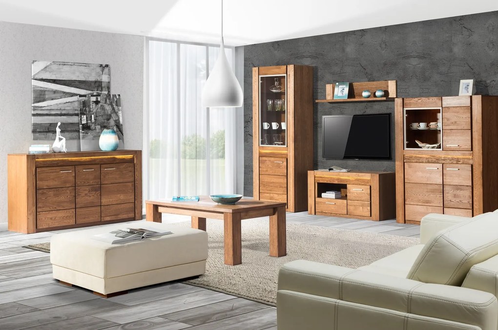 Konferenčný stolík Velvet II 41 120 cm z masívu dub rustikálny