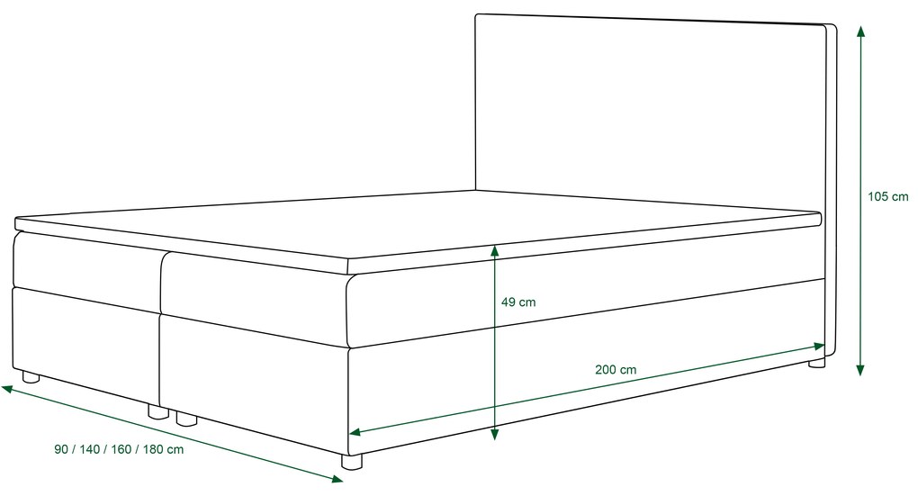 Manželská posteľ Boxspring 140 cm Skonto Comfort (tmavosivá + vzor pletený) (s matracom a úložným priestorom). Akcia -20%. Vlastná spoľahlivá doprava až k Vám domov. 1056312
