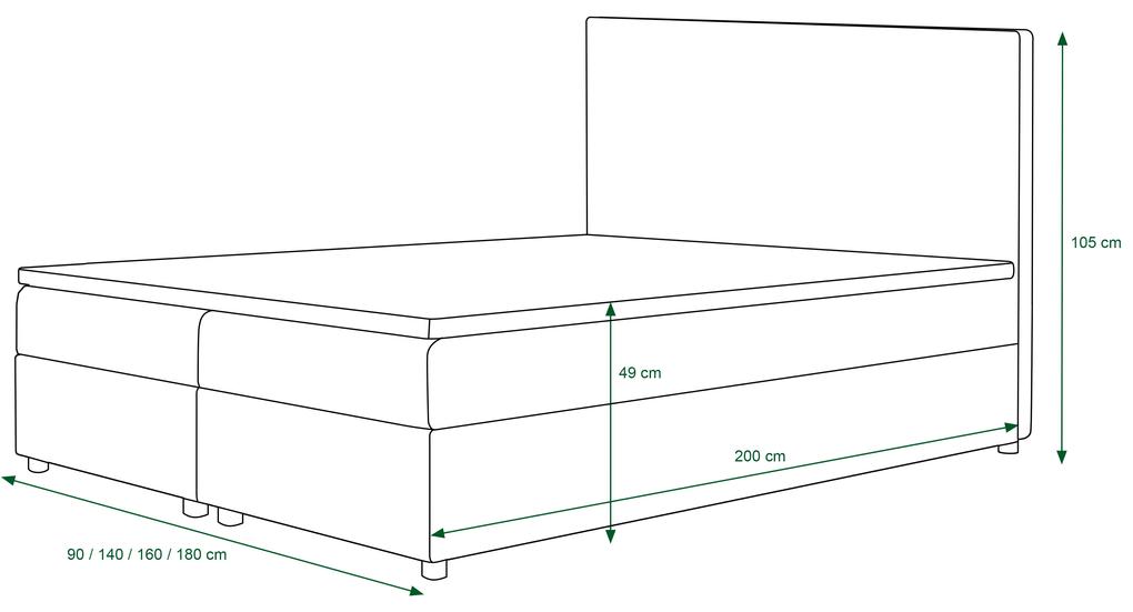 Manželská posteľ Boxspring 140 cm Skonto Comfort (tmavosivá + vzor pletený) (s matracom a úložným priestorom). Vlastná spoľahlivá doprava až k Vám domov. 1056312