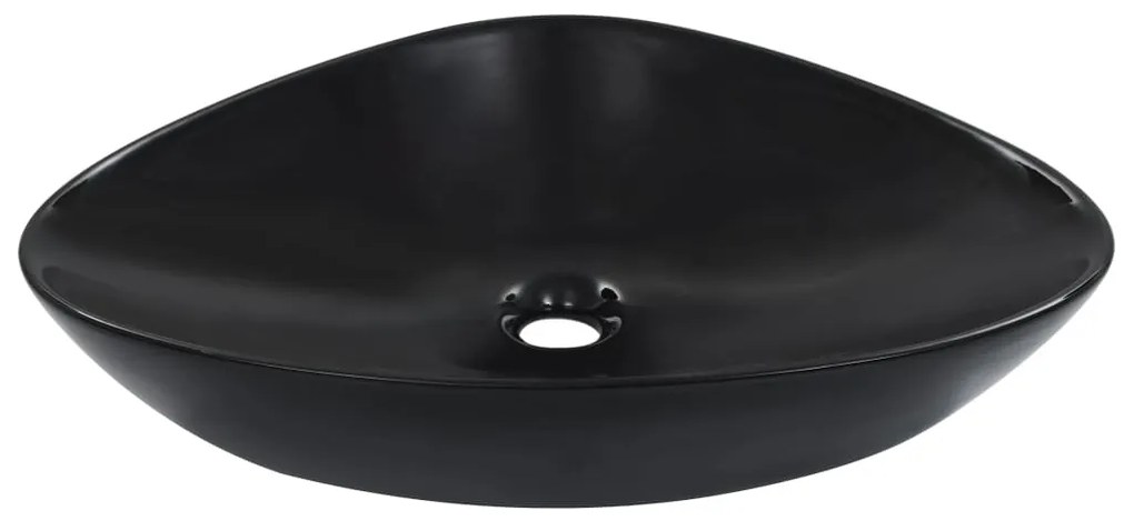 vidaXL Umývadlo 58,5x39x14 cm, keramika, čierne