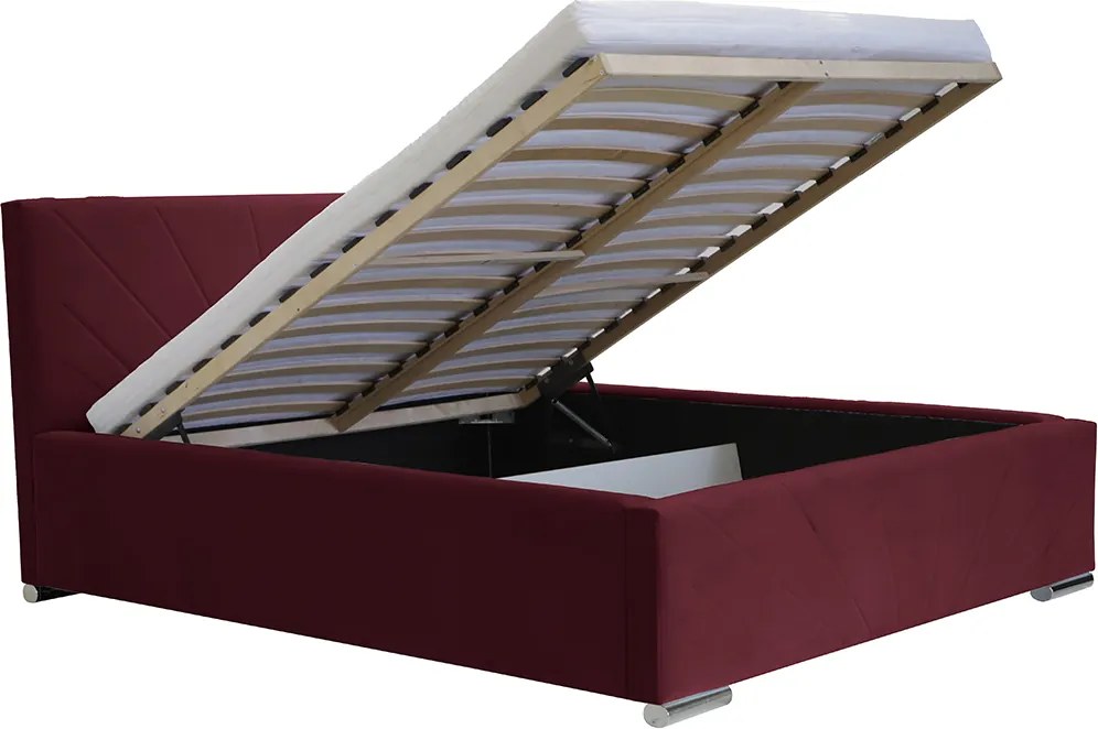 Čalúnená posteľ s úložným priestorom a matracom LEKS Růžový 120x200 cm