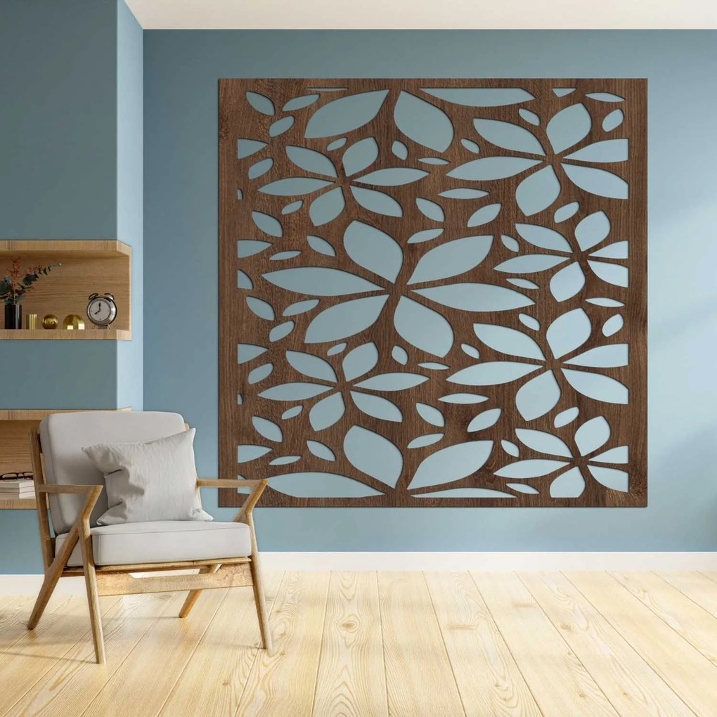 Drevený kvetinový obraz štvorec | BOTANICA: HDF - Javor 30 cm 4560-102276 HDF0281