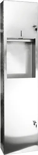 Bemeta Design Zásobník papierových utierok, s odpadkovým košom, nerez, lesk - 113103052