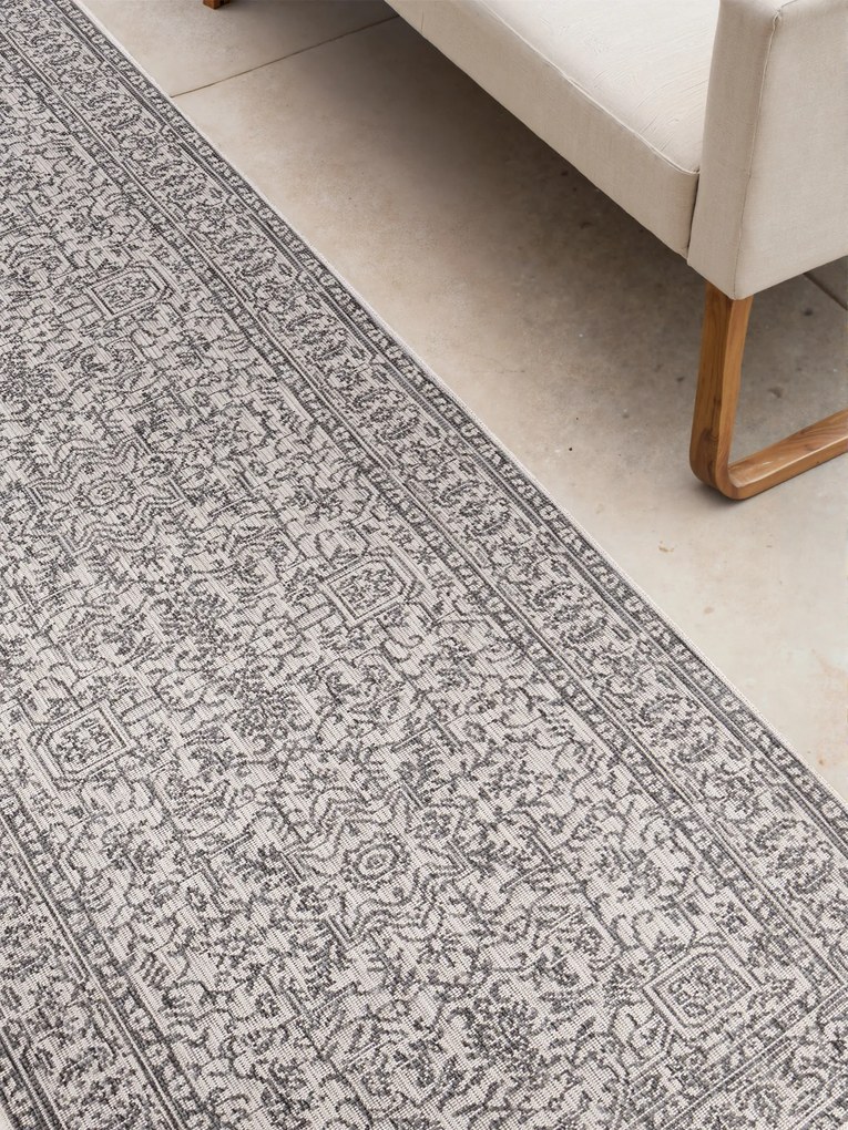 Behúň Duet Kona 106249 White/Gray - na von aj na doma, 80x250, šedá, chodba / predsieň, NORTHRUGS
