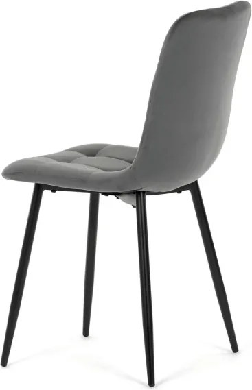 Jedálenská stolička zamatová, sivá CT-281 GREY4