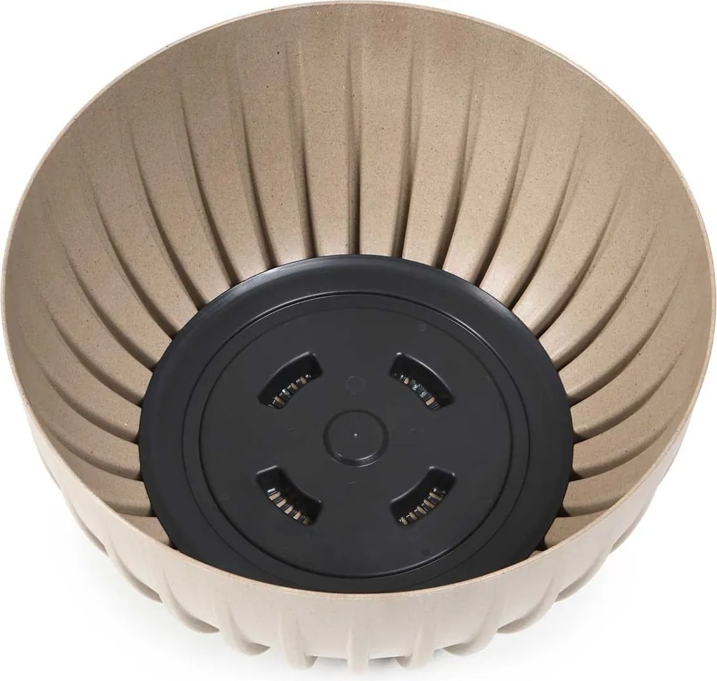 PLASTOVÝ KVETINÁČ STRIPPED ECO SADA 2KS 16X30 CM+15X24 CM TMAVOHNEDÁ