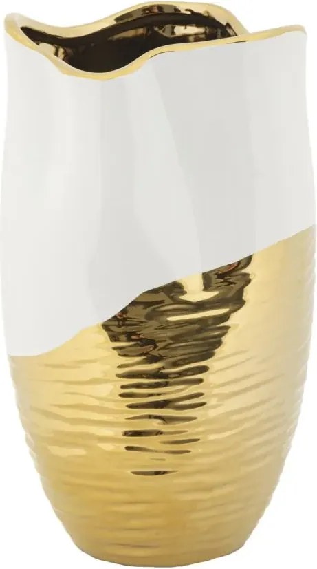 Váza Lux 35 cm zlatá/biela