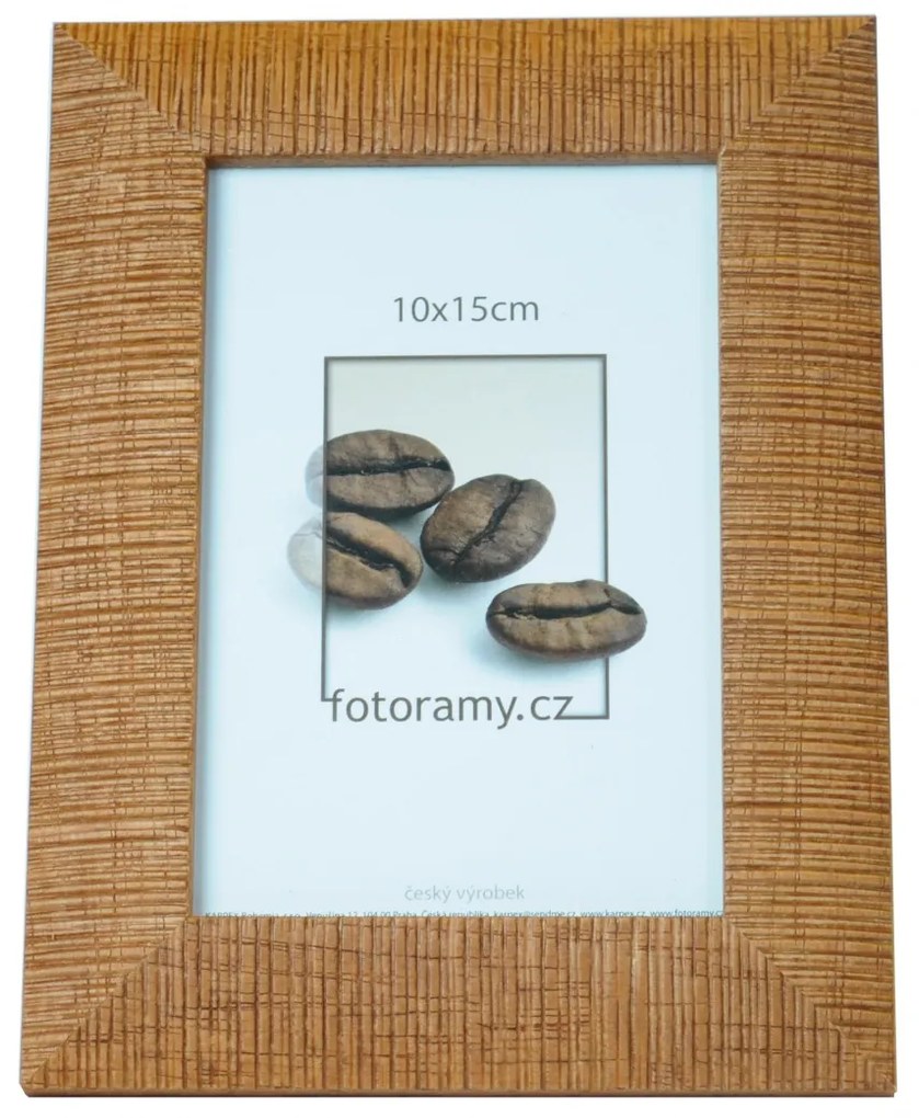 Dřevěný fotorámeček DR005 15x20 sv.hnědý