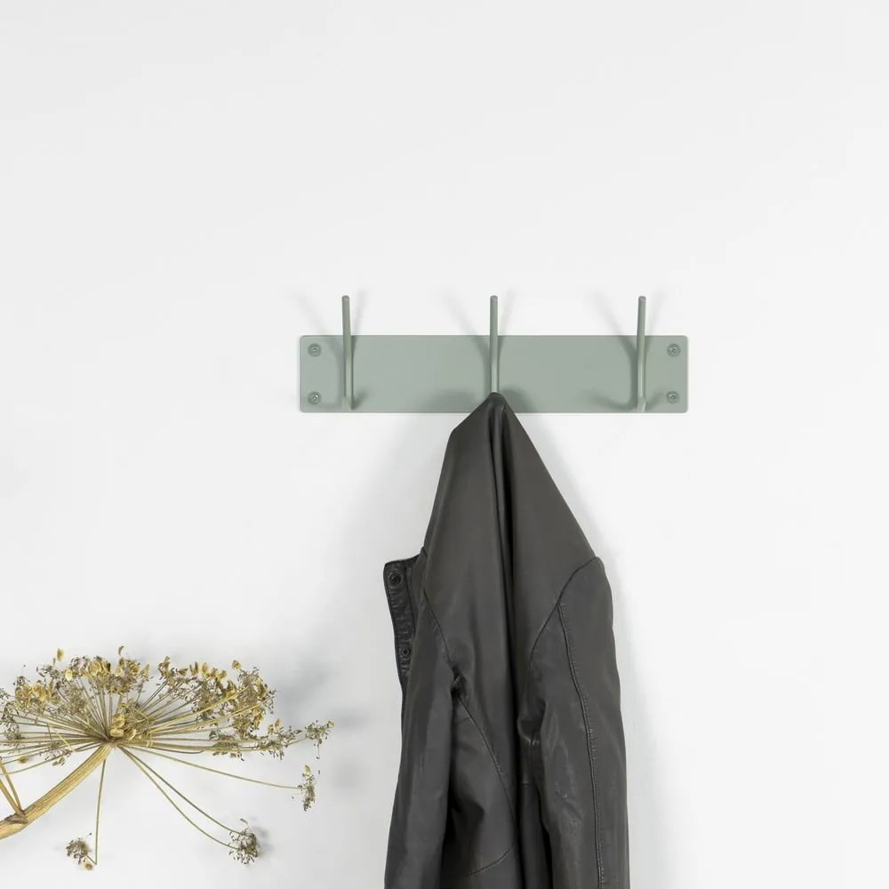 Sivozelený kovový nástenný vešiak 40 cm Fusion – Spinder Design
