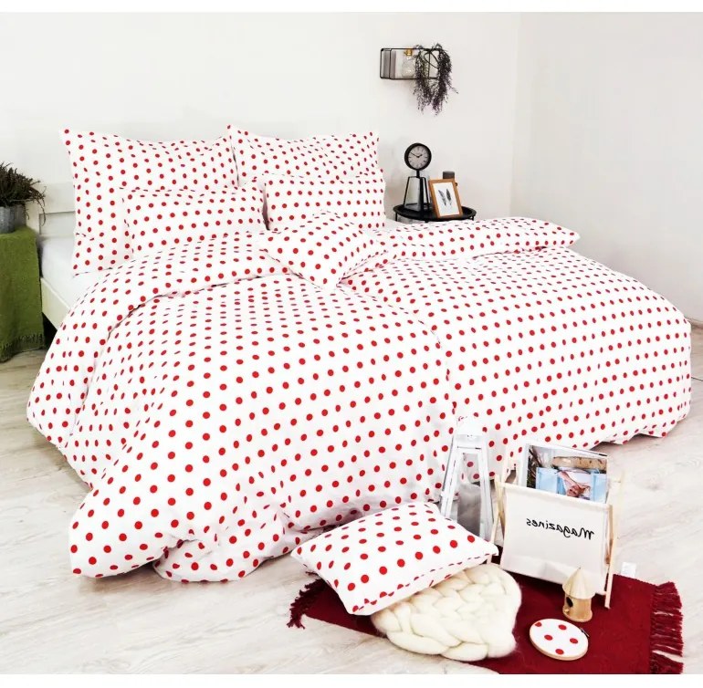 Obliečky Rím červené EMI, Predĺžený set jednolôžko obsahuje 1x 140x220 + 1x 70x90