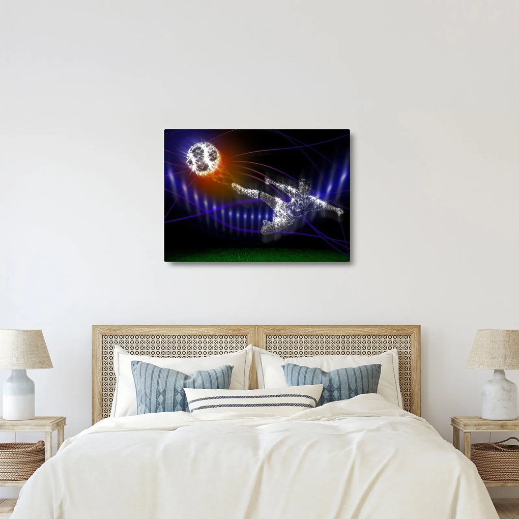 Obraz futbalistu v skoku (70x50 cm)