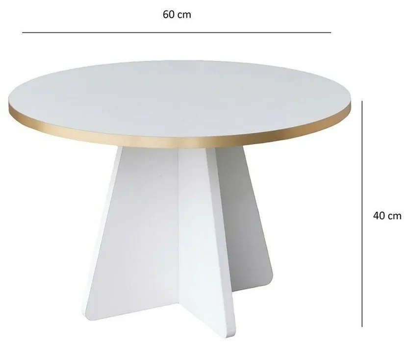 Konferenčný stolík Mushroom Gold and White