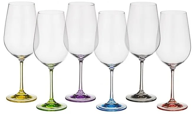 BOHEMIA RAINBOW POHÁR NA VÍNO 550 ML SADA 6 KS