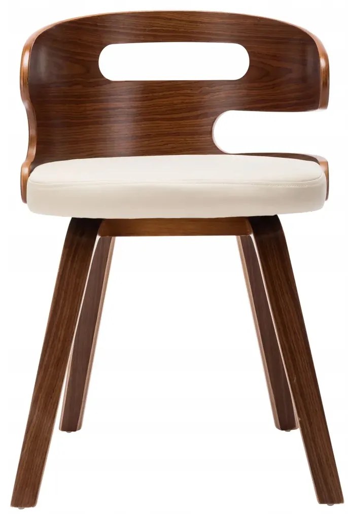 Petromila Jedálenské stoličky 4 ks krémové ohýbané drevo a umelá koža