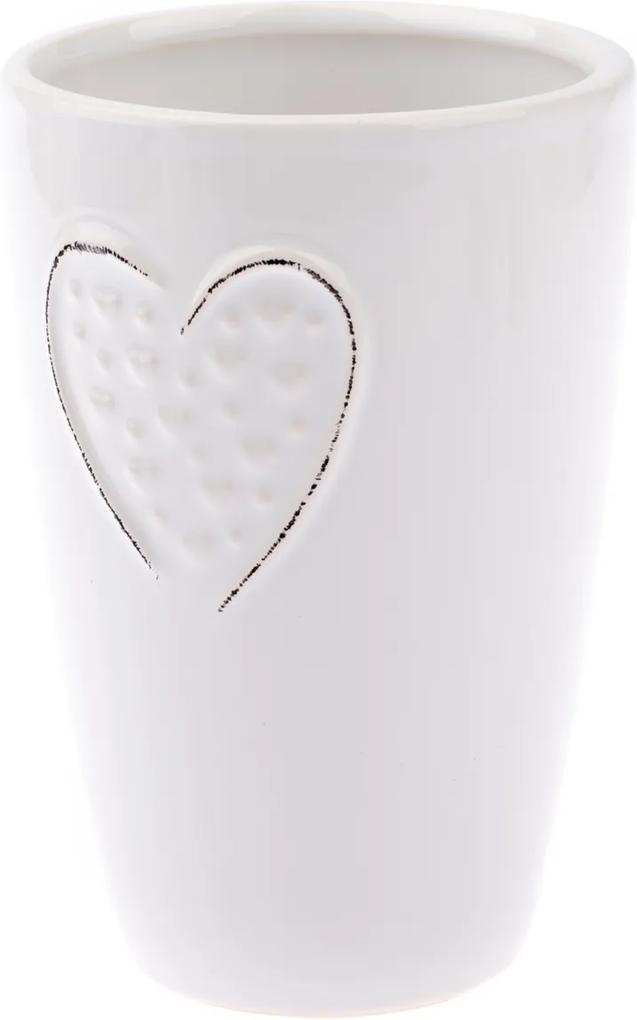 Keramická váza Little hearts biela