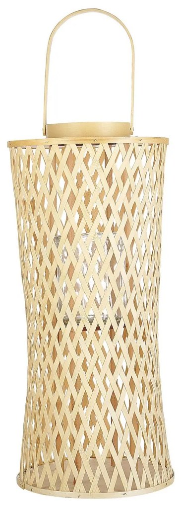 Bambusový lampáš na sviečku 58 cm prírodný MACTAN Beliani