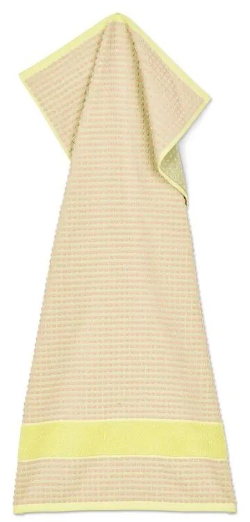 Žltý/ružový froté uterák z Bio bavlny 50x100 cm Check – JUNA