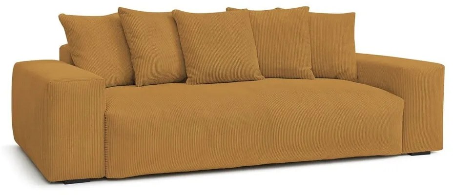 Menčestrová pohovka v horčicovej farbe 280 cm Voltaire – Bobochic Paris