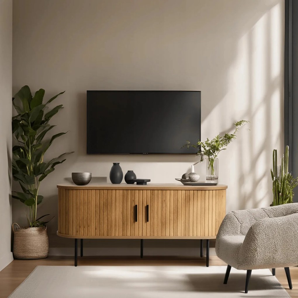 TV stolík Trish 120 cm dub prírodný/čierny