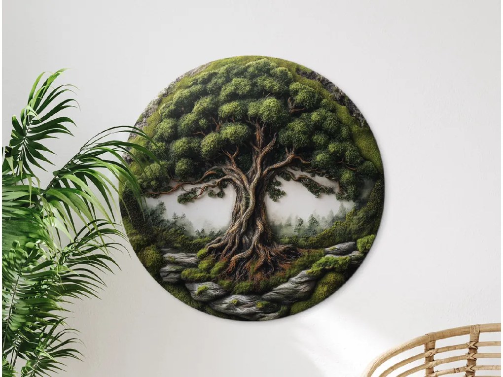 drevko |  Machový strom života Ochranca (UV tlač)  45 x 45 cm