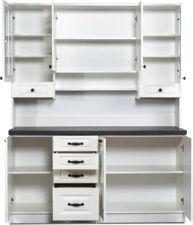 Kredenc 160 LADY biala, biela (marmur nero)