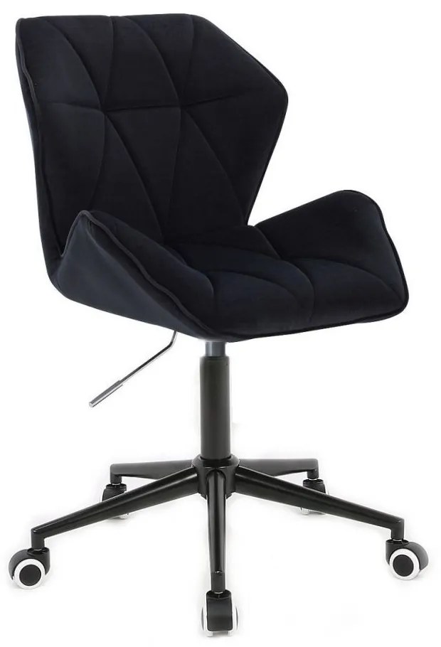 LuxuryForm DESIGN Stolička MILANO MAX VELUR na čiernej podstave s kolieskami - čierna
