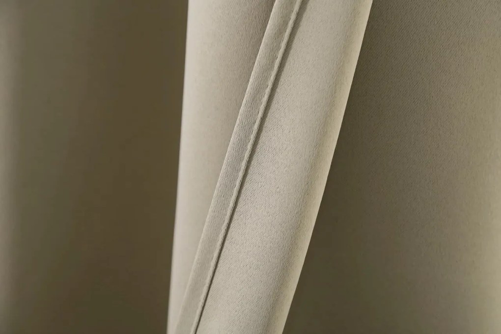 Záves OXFORD 140x250 cm, svetlobéžový Zavesenie: Kovové krúžky
