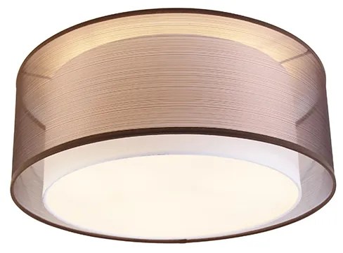 Moderné stropné svietidlo hnedé s bielym 50 cm 3-svetlom - Drum Duo