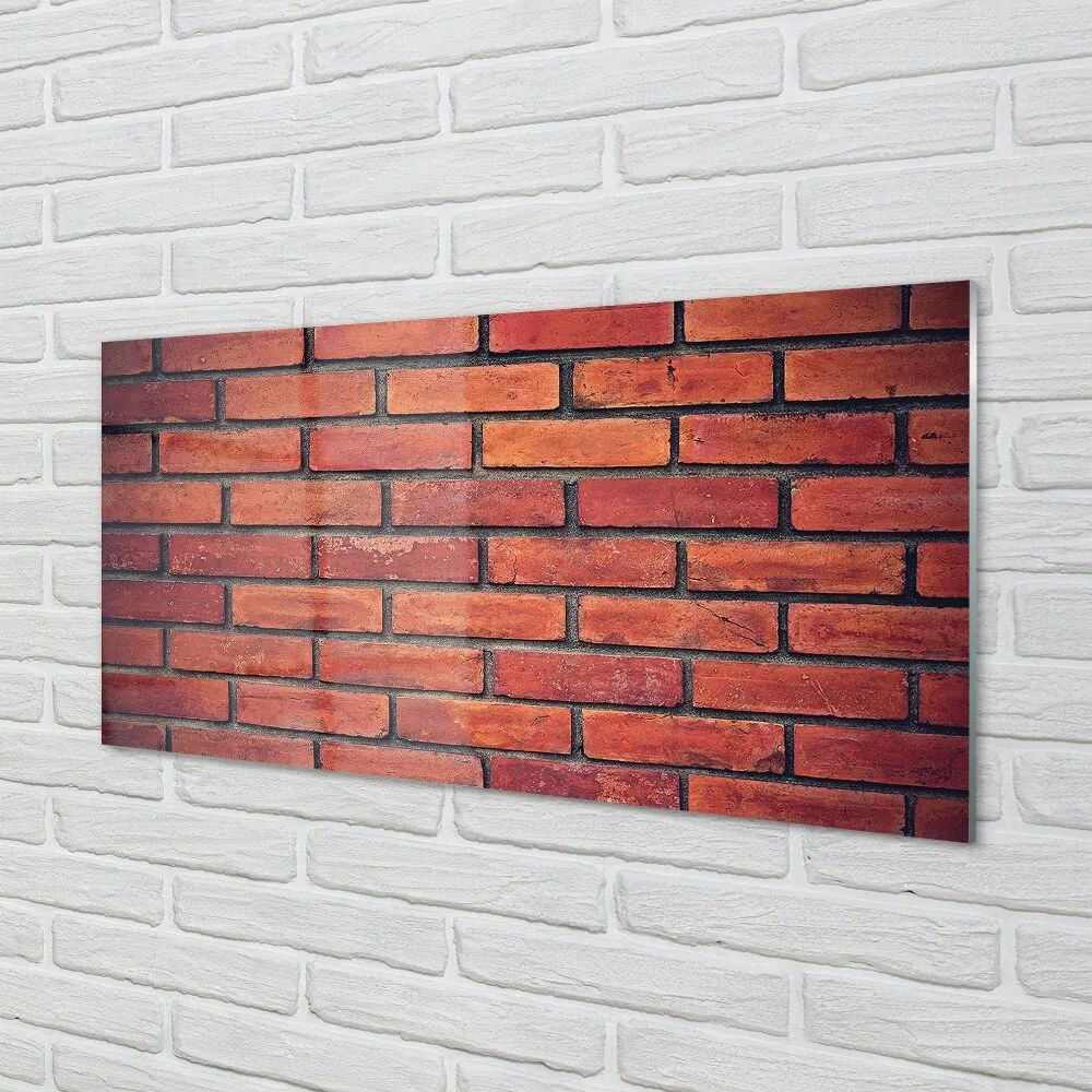 Obraz na skle Tehla kamenný múr 100x50 cm