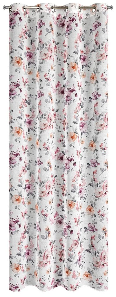 ZÁVES NA KRÚŽKOCH ABRIL 140X250 CM KVETY