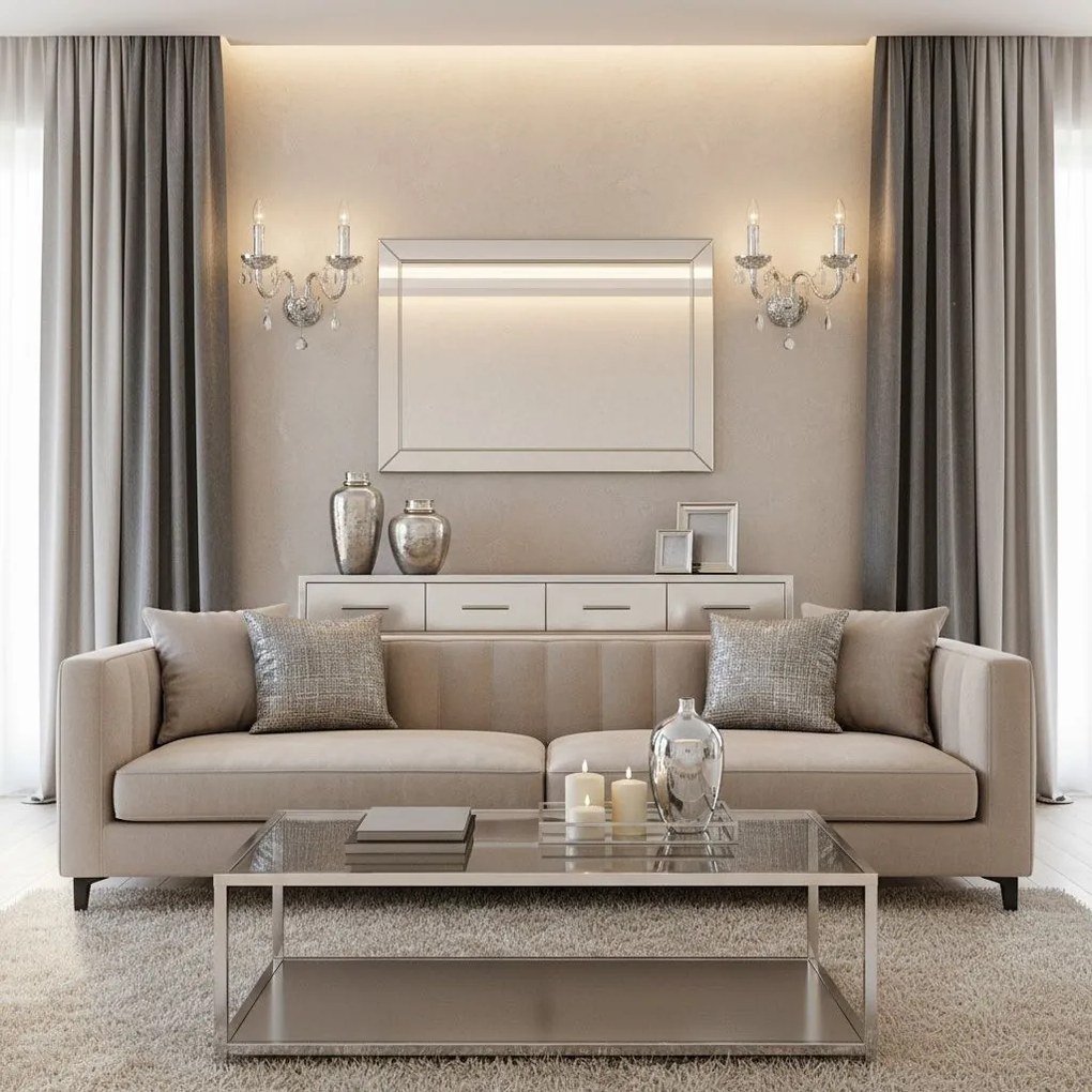 Toolight Toolight, nástenné svietidlo 2xE14, EBT019-2W, chrómová, OSW-01237