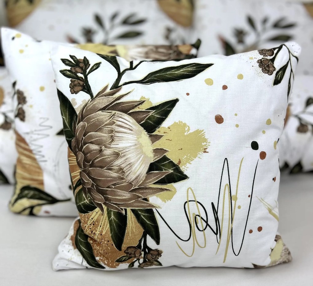 INTERMEDIC SK Obliečka na vankúš Protea - hnedá 40x40 cm