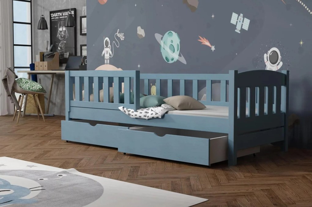 Detská posteľ z masívu borovice BEN so šuplíkmi - 200x90 cm