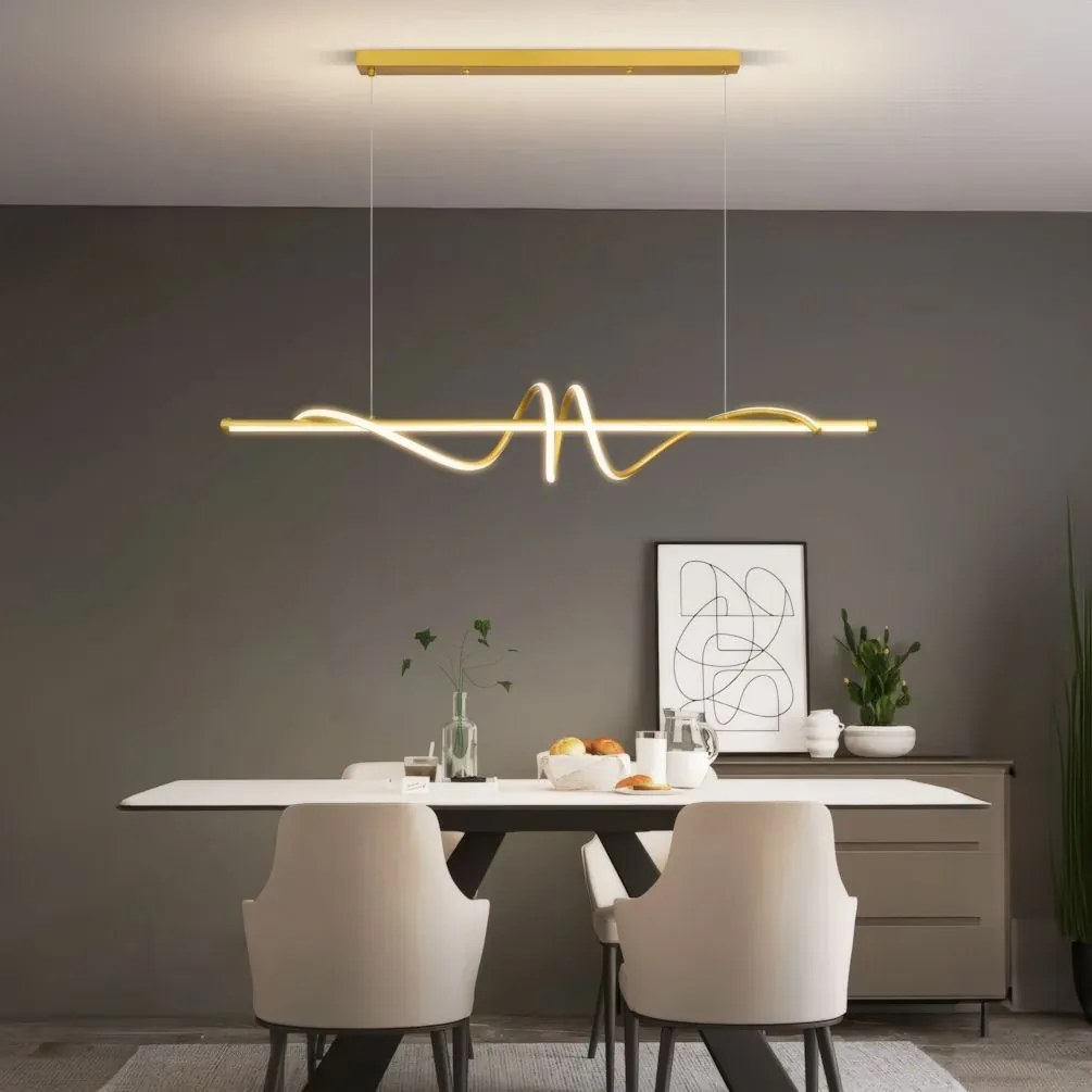 Toolight Toolight, LED závesné osvetlenie 120cm, 50W, 3000K, LHJ024-CP, zlatá lesklá, OSW-60015