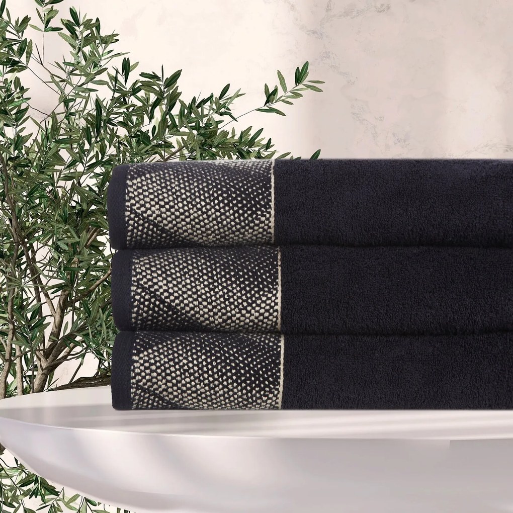 BAVLNENÝ UTERÁK LIMITED COLLECTION VICTORIA12 70X140 CM ČIERNA