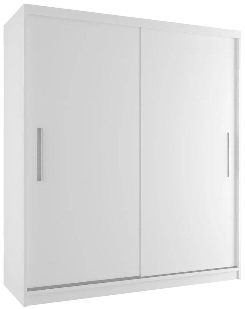 Šatníková skriňa 158 cm Belini biely mat s posuvnými dverami  SI SZP3/3/W/W/0/AL