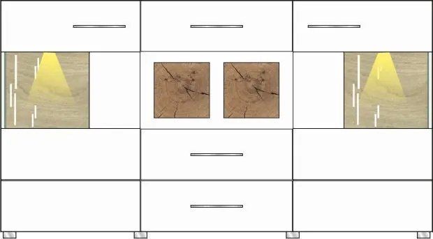 Široká komoda Fun plus, s osvetlením