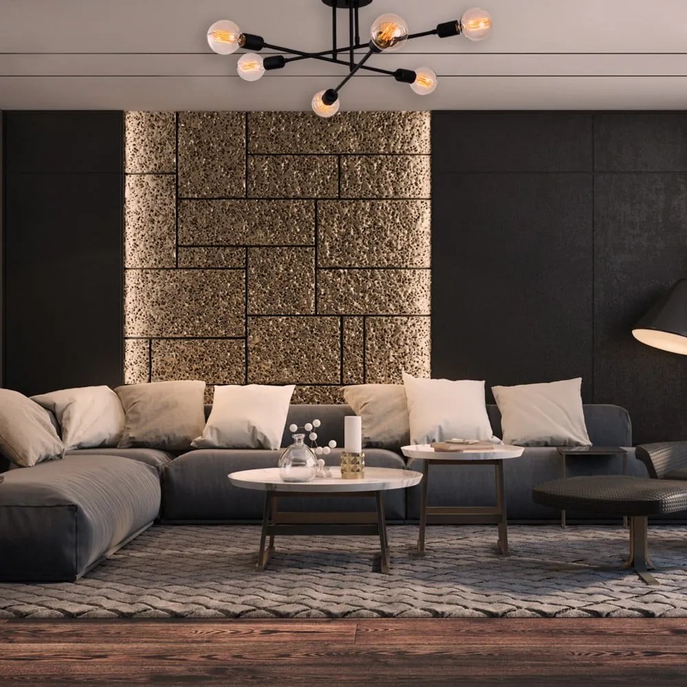 Čierne stropné svietidlo 64x64 cm Flower – Opviq lights