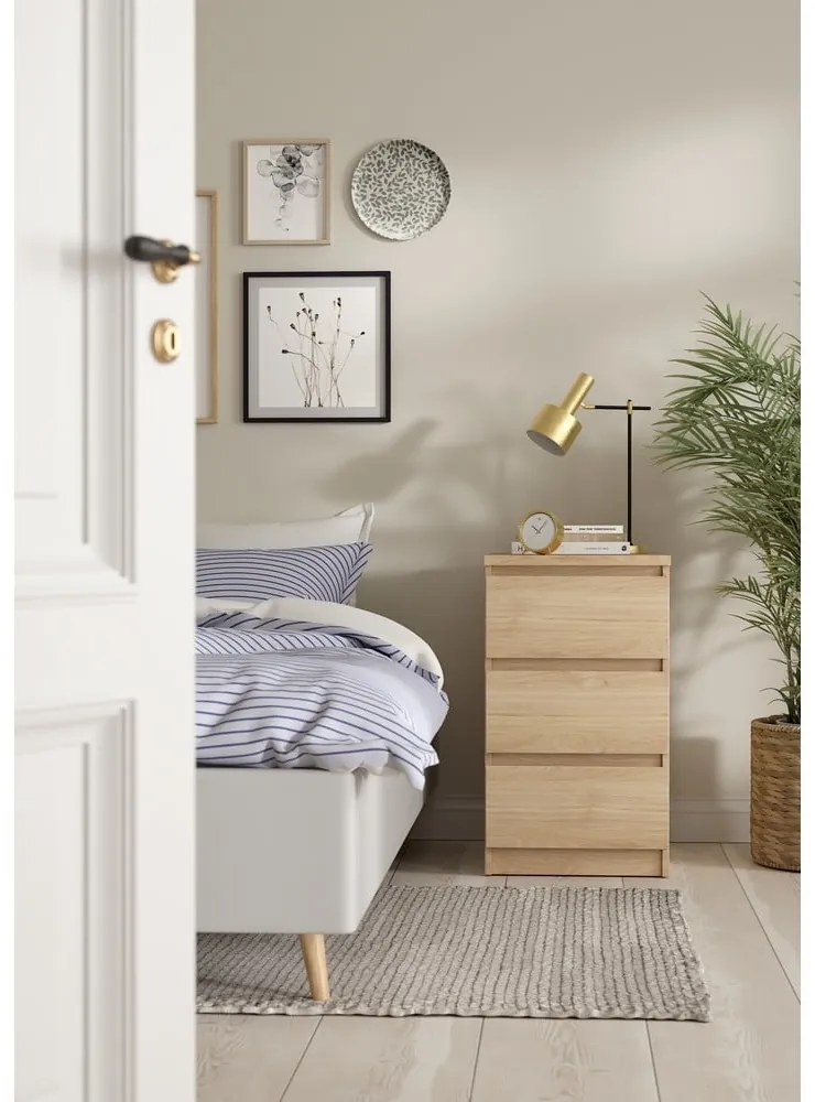 Komoda v dekore duba v prírodnej farbe 40x70x50 cm Naia – Tvilum