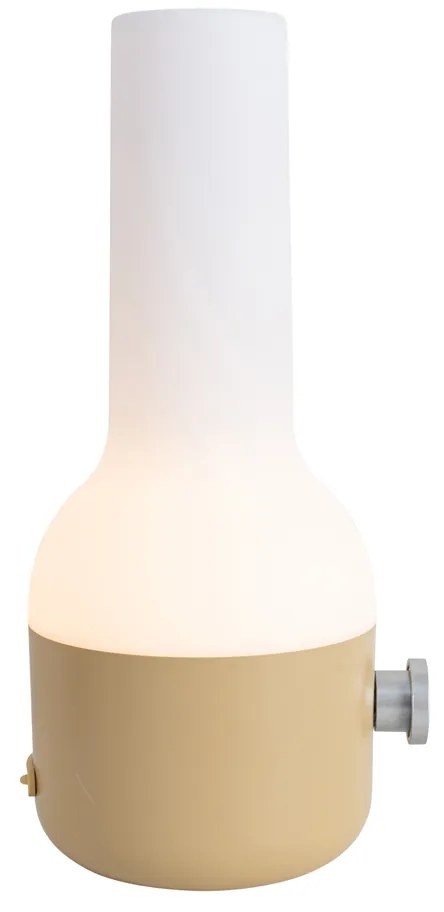 Sada 2 stolových lamp pre exteriér zlatá s bielou vrátane nabíjateľného LED - Haard