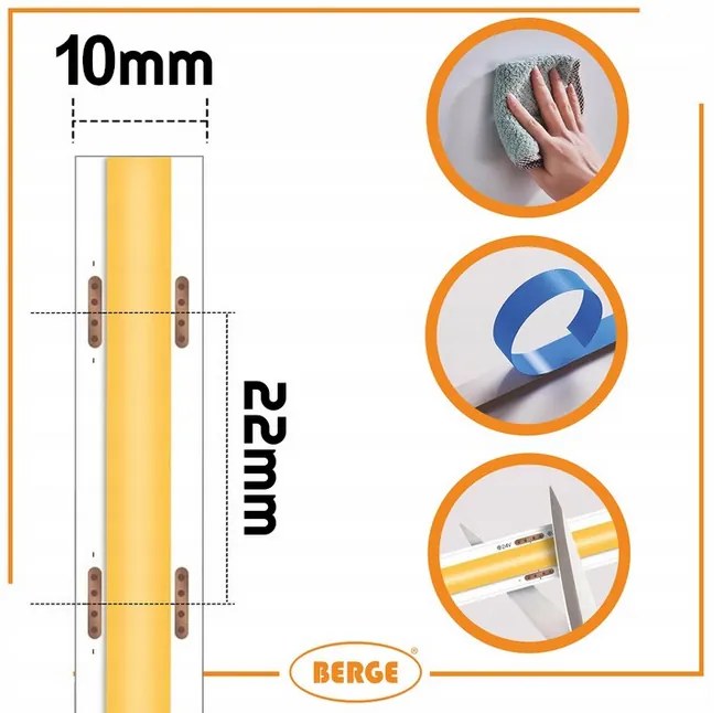 BERGE LED pásik COB Neon 12V - 528D - 15W/m - IP20 - 1650lm - 50m - teplá farba