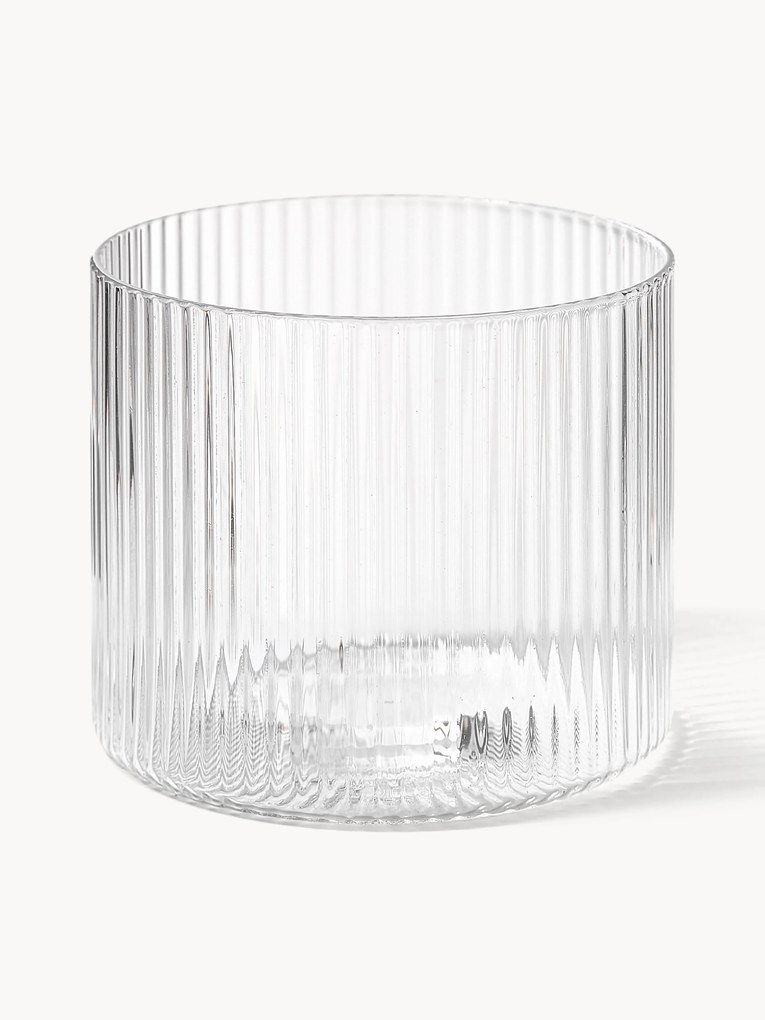 Ručne fúkané poháre's reliéfnou štruktúrou Ripple, 4 ks, 200 ml