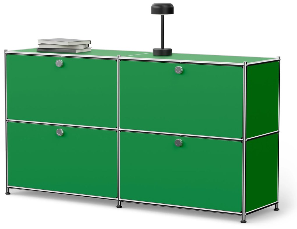 Kovová odkladacia skrinka »CN3« s výklopnými priečinkami, zelená